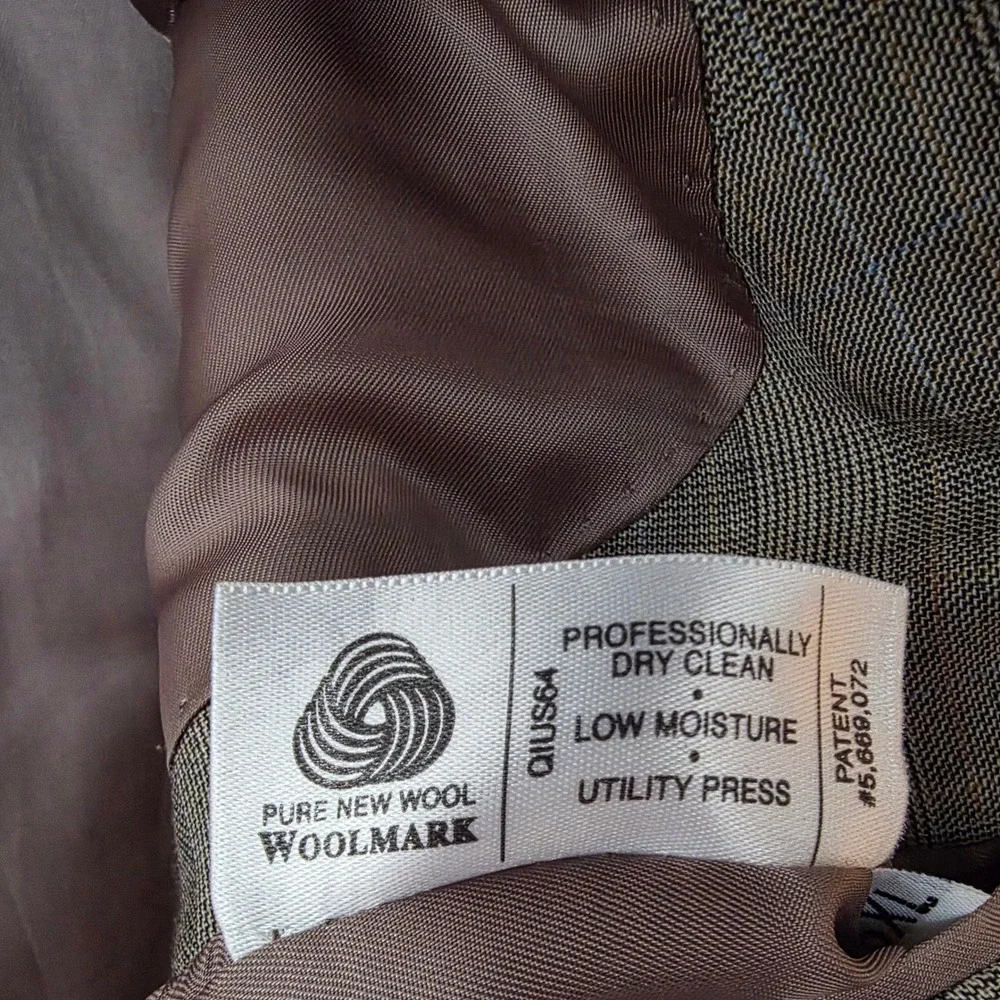 Hart Schaffner Marx Sport Coat 46XL‎ Grey Glen Plaid Wool Made in USA